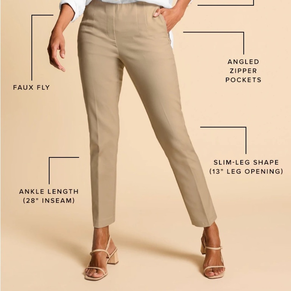 J. Jill Petite 12P Slim Leg Ankle Pants Cashew Tan NWT Career Casual